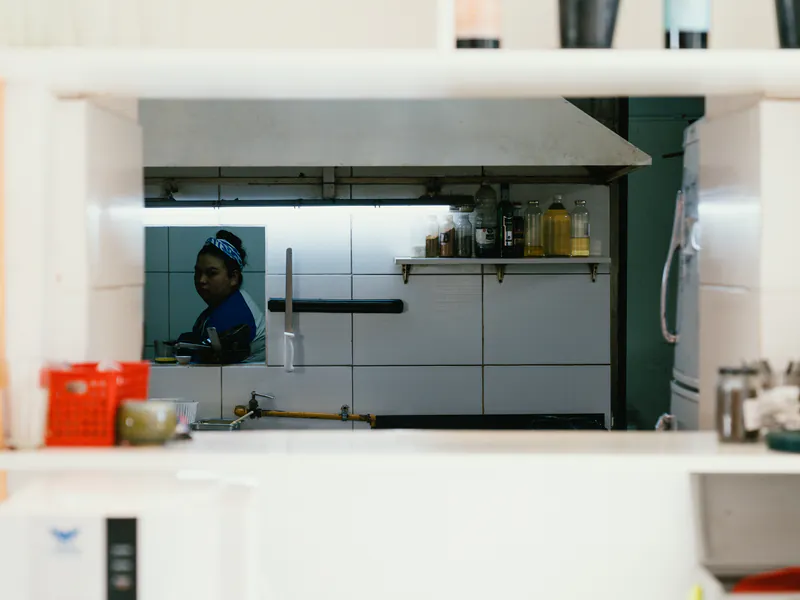 La panadería de honesto vista desde la ventana que da al salón